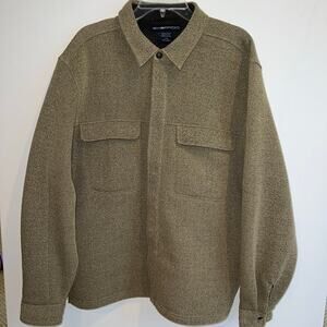 ExOfficio Fleece Snap Up Collared Shirt Jacket Shacket Flap Chest Pockets Size L